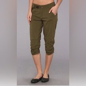 PrAna Jasmine Knicker 3/4 Capri Pants army Green Style #W4JASK113 Womens Size 8